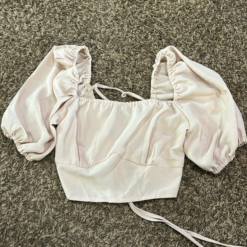 Tie-Back Puff Sleeve Blouse